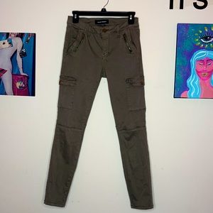 Ashley Mason Olive Green Cargo Pants with Zippers